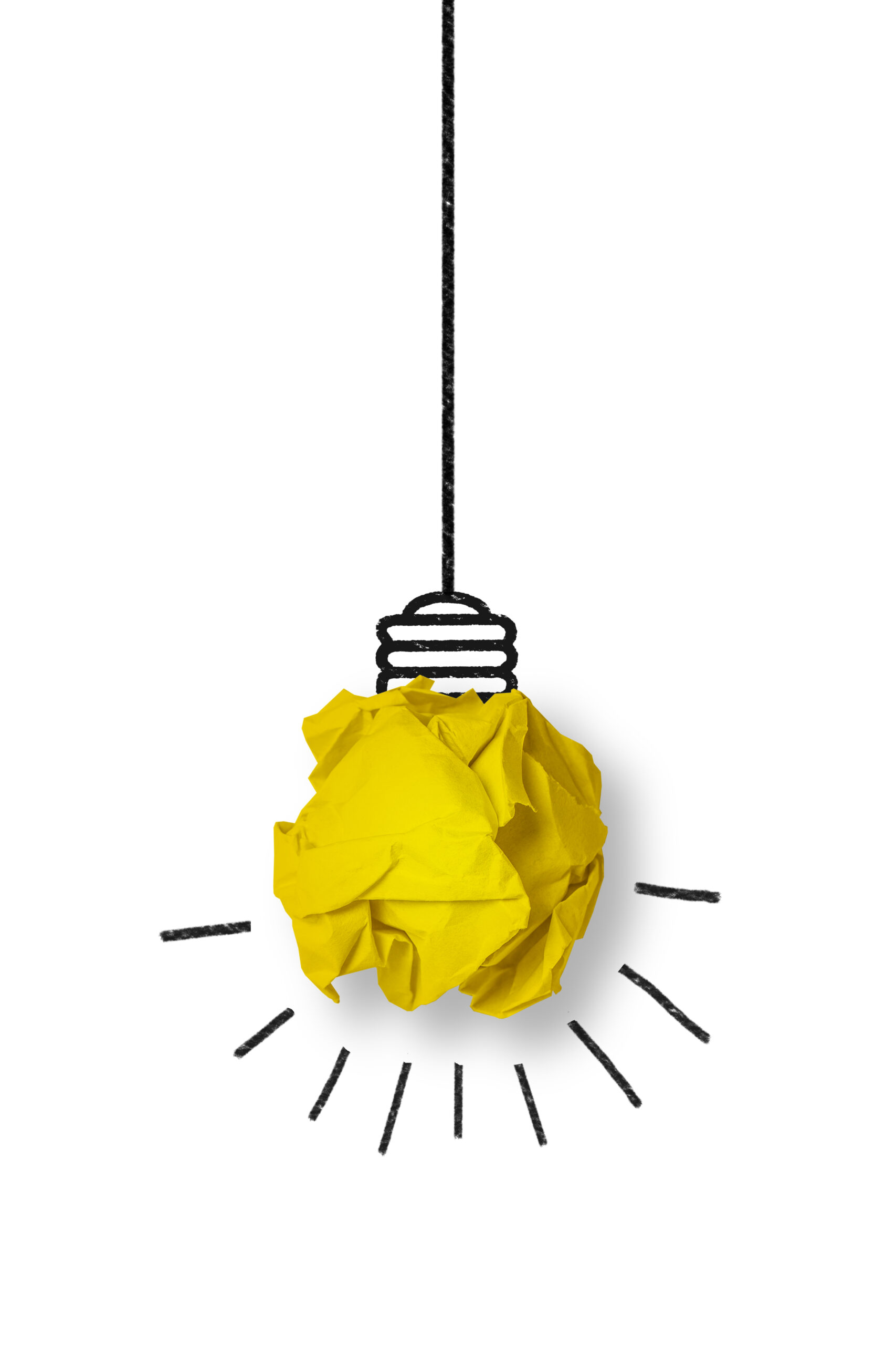 light-bulb-made-from-yellow-paper-ball
